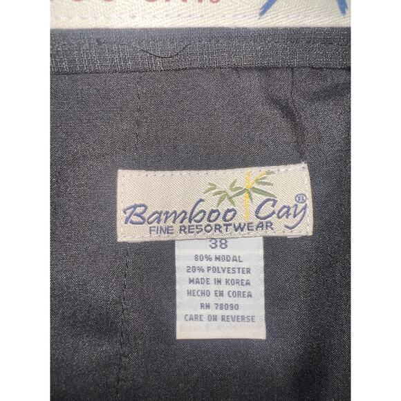 Bamboo Cay Men's Fine Resortwear Gray/Navy Pleated Dressy Modal Shorts SZ 38 EUC - Picture 4 of 4